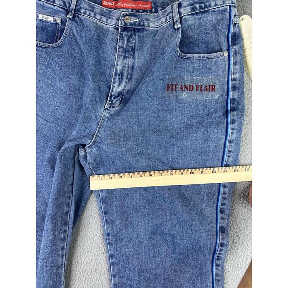 NWT Revolt Blue Denim Jeans Fit & Flare Womens Size 22 100% Cotton Deadstock - Picture 11 of 14